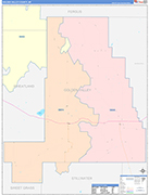 Golden Valley County Wall Map Color Cast Style